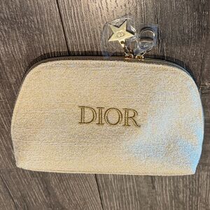 Dior Beauty Gold fabric makeup pouch / small clutch